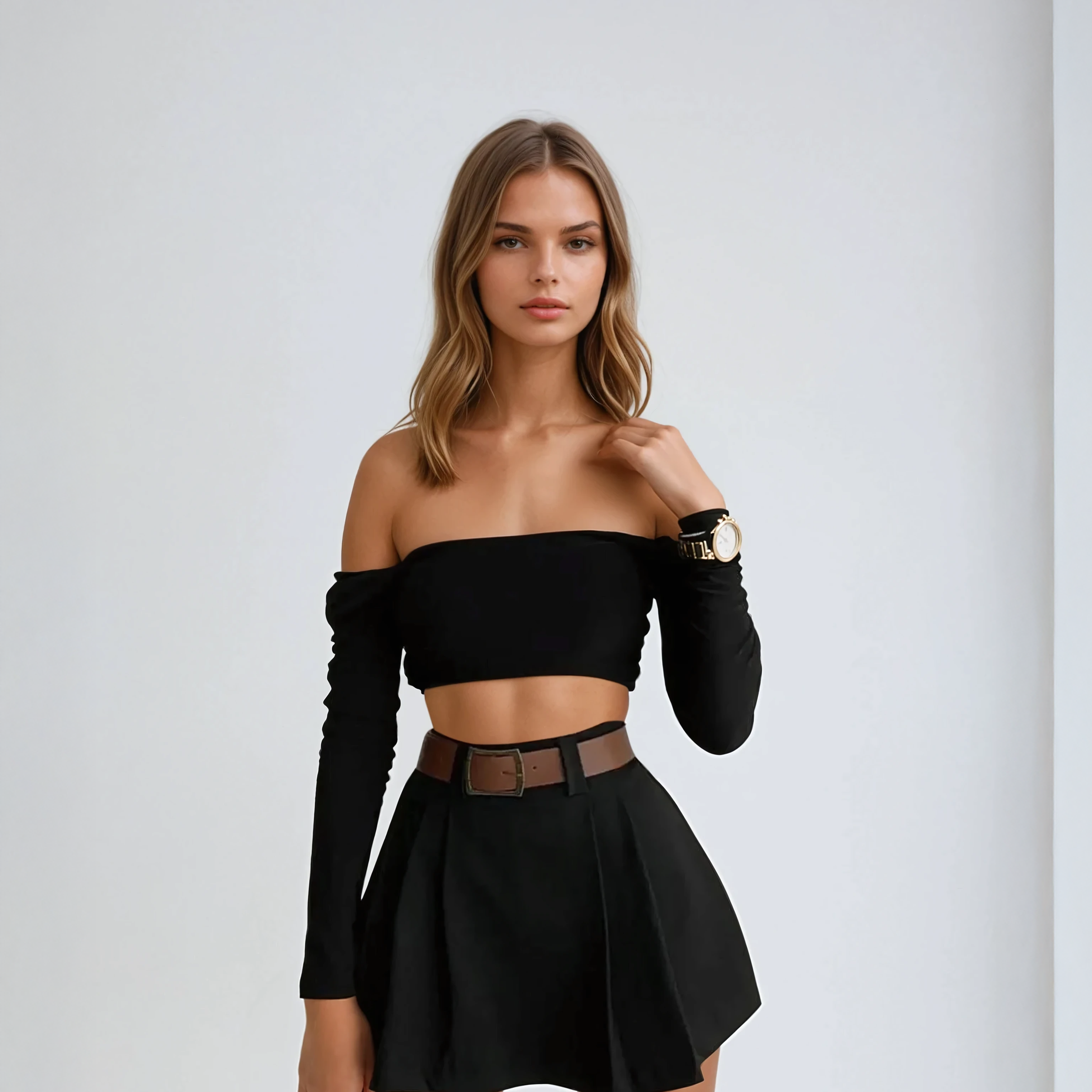 Luxe Pleated Mini Skirt