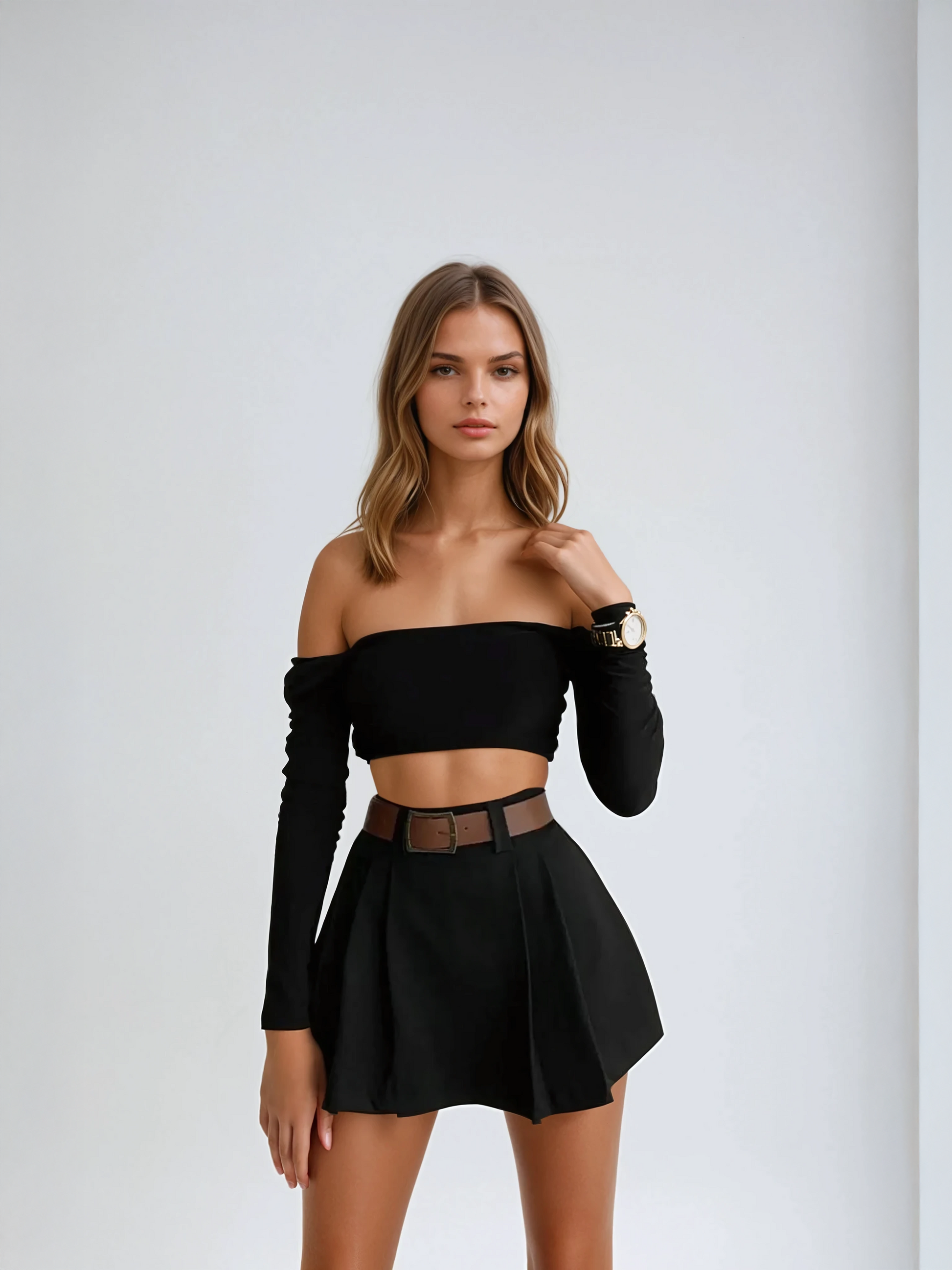 Luxe Pleated Mini Skirt