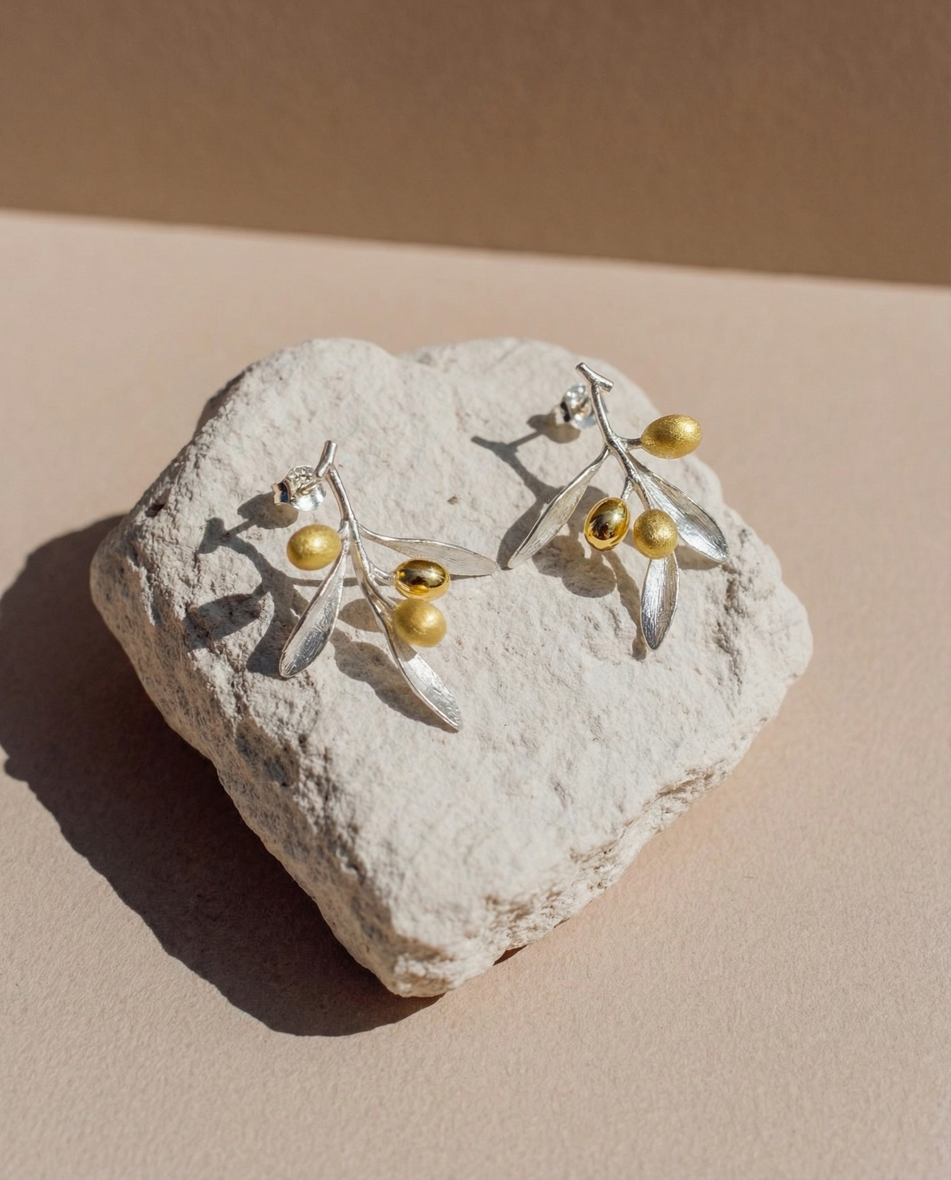 Olive Branch Stud Earrings