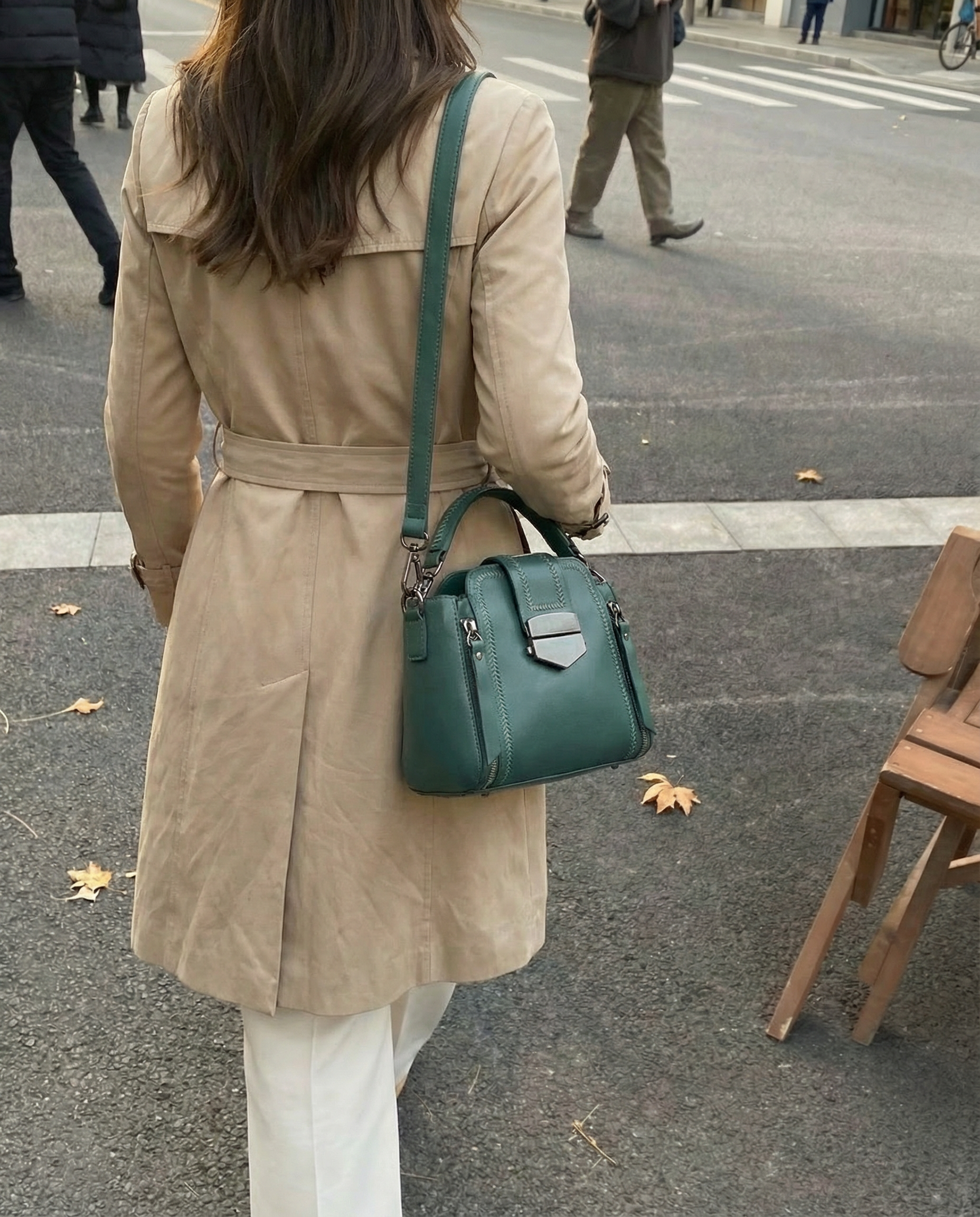 Chevron Top-Handle Crossbody