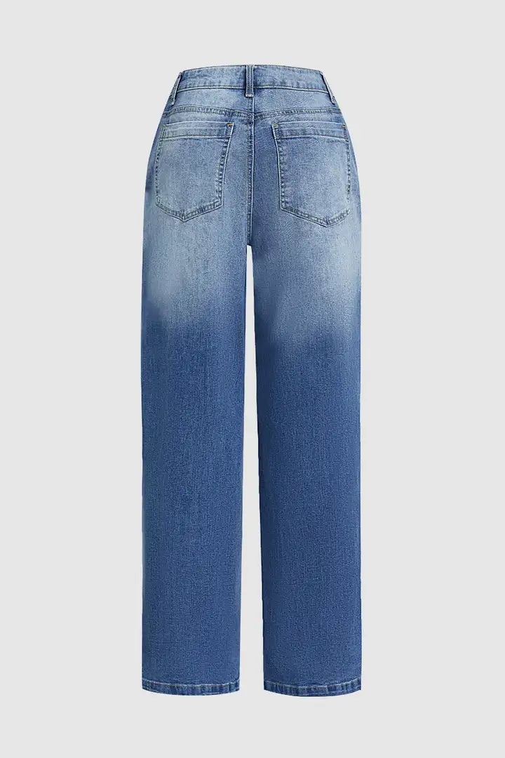 Sarah Wide Leg Mid Rise Jeans