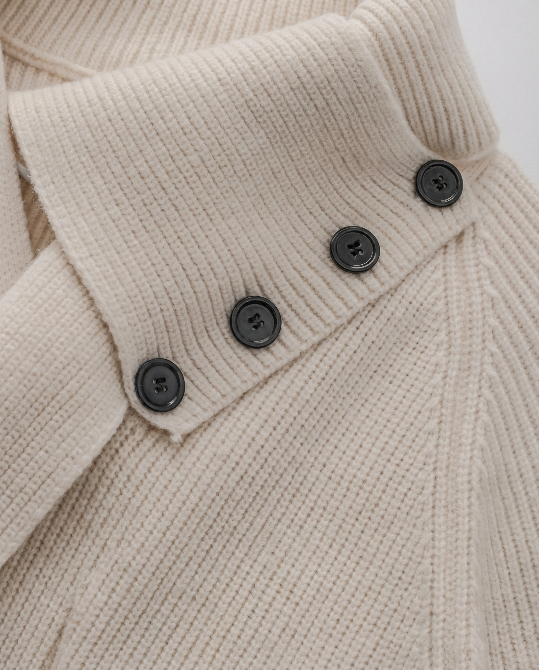 Harper Asymmetric Button-Neck Knit Sweater