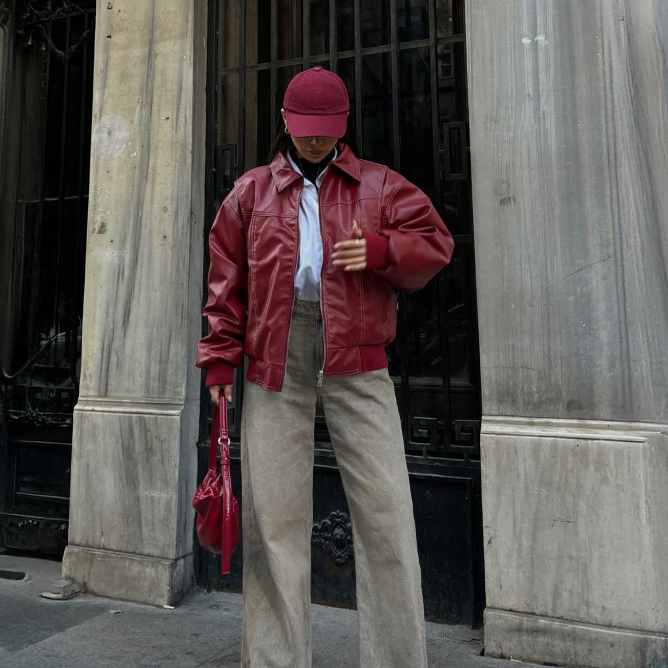 Scarlet Edge Faux Leather Jacket