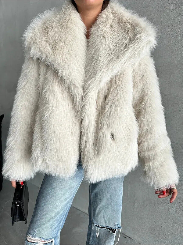 Luxe Ivory Faux Fur Jacket
