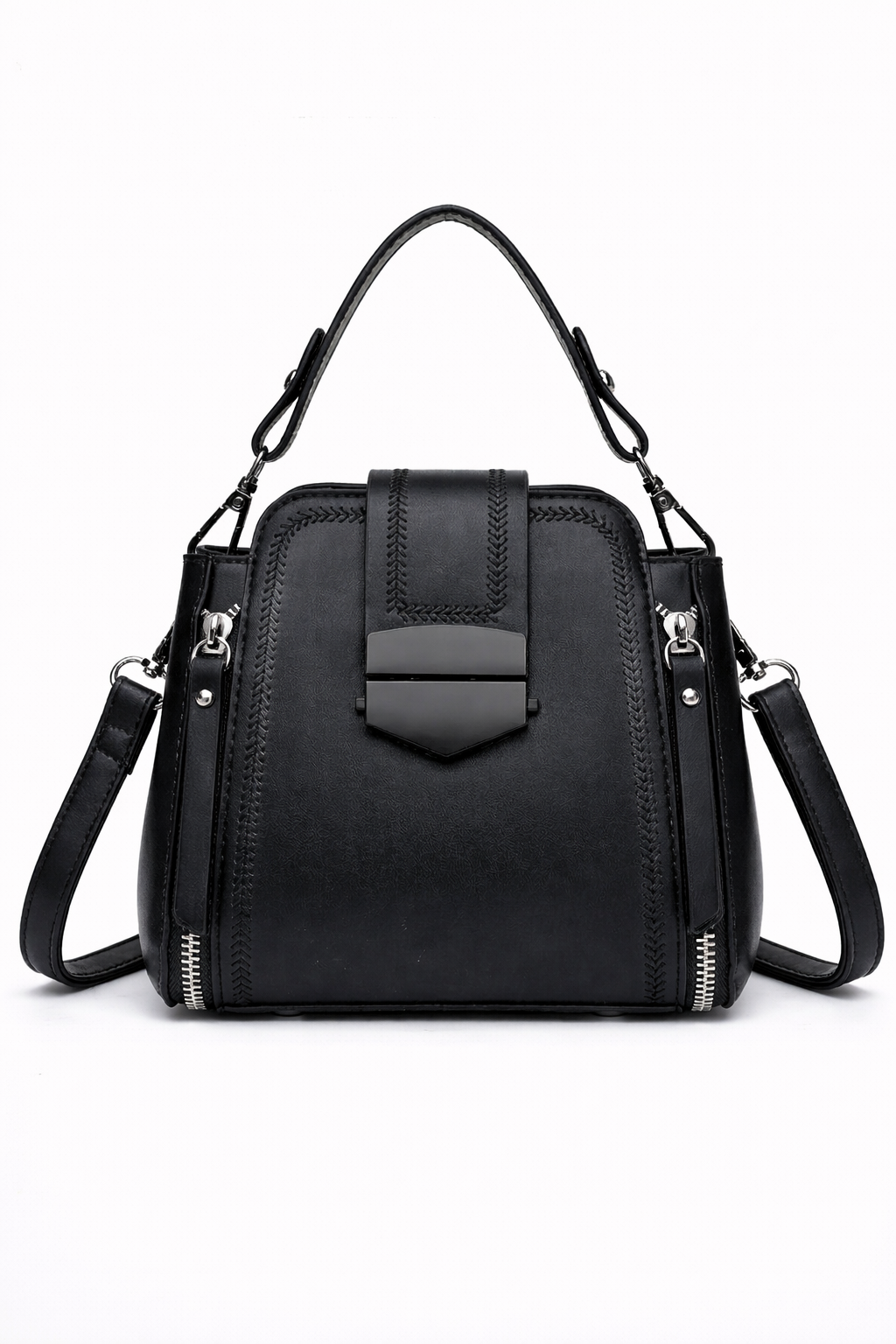 Chevron Top-Handle Crossbody