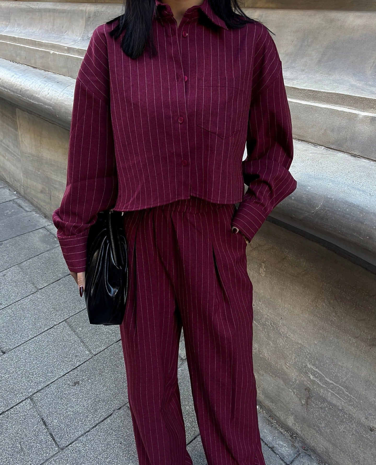 Elevate Pinstripe Two-Piece Set
