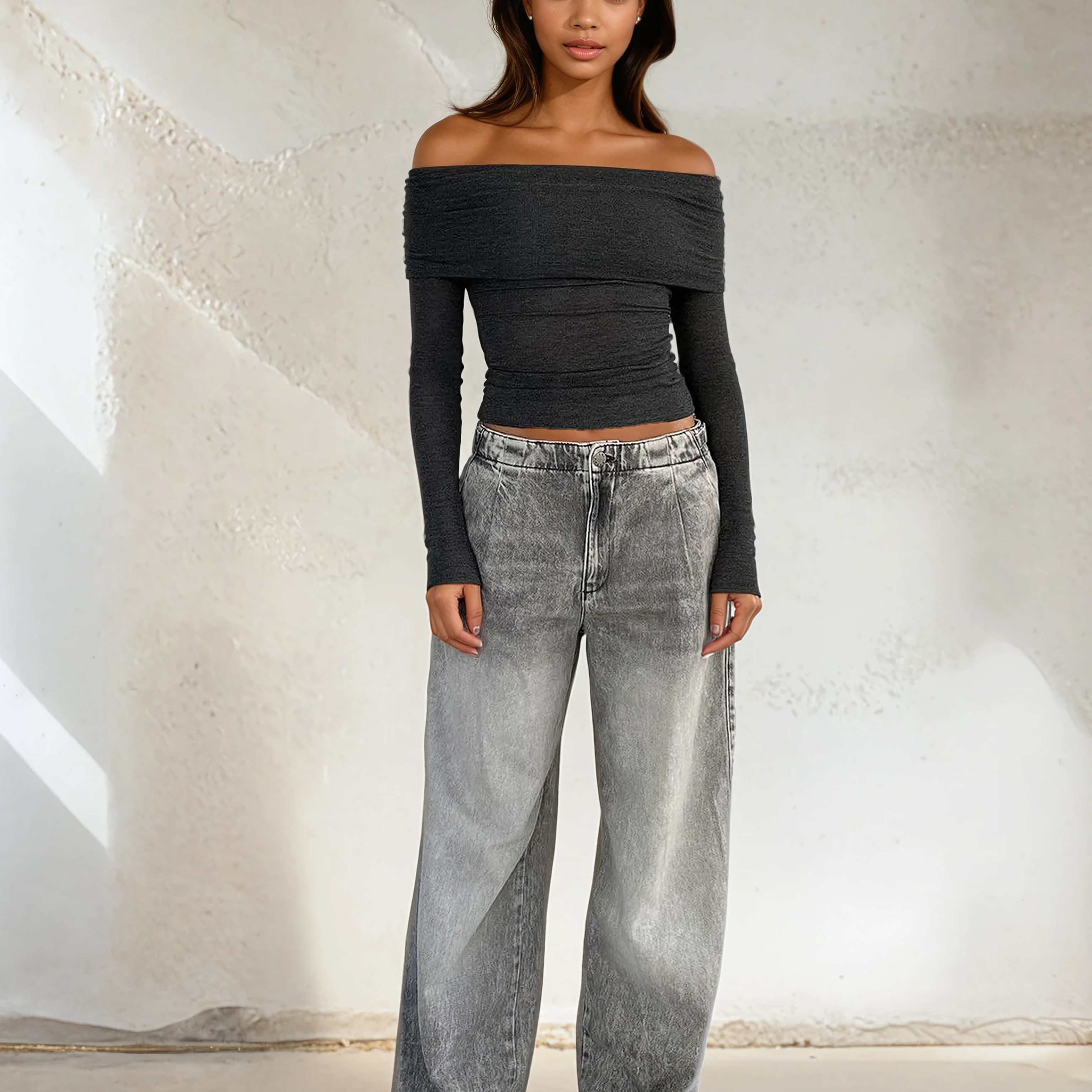 Ash Fade Wide-Leg Jeans