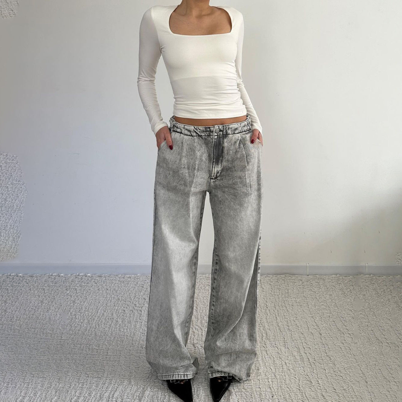 Ash Fade Wide-Leg Jeans