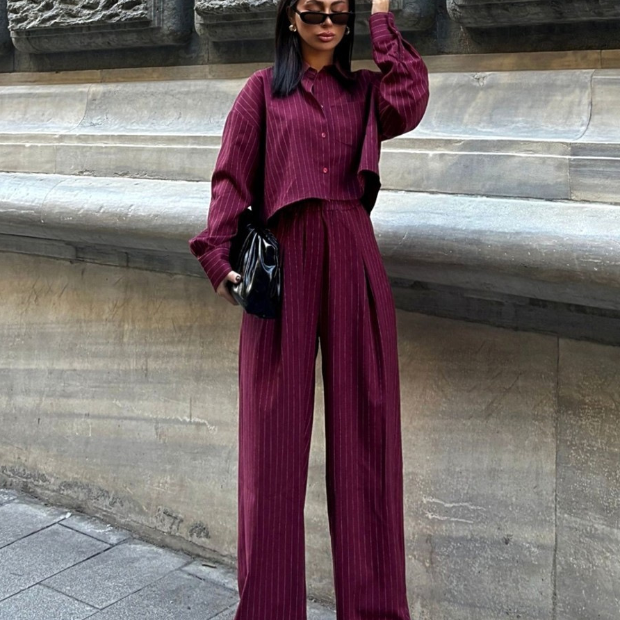Elevate Pinstripe Two-Piece Set
