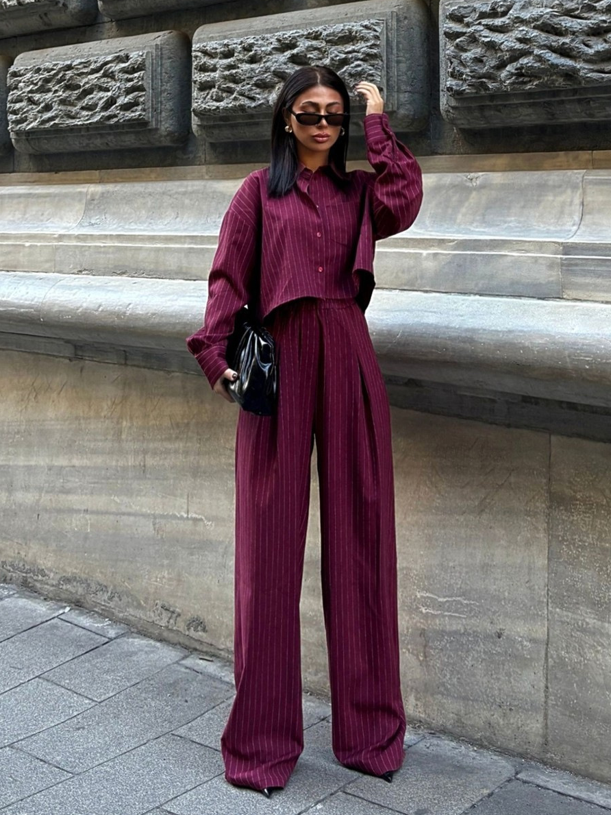 Elevate Pinstripe Two-Piece Set
