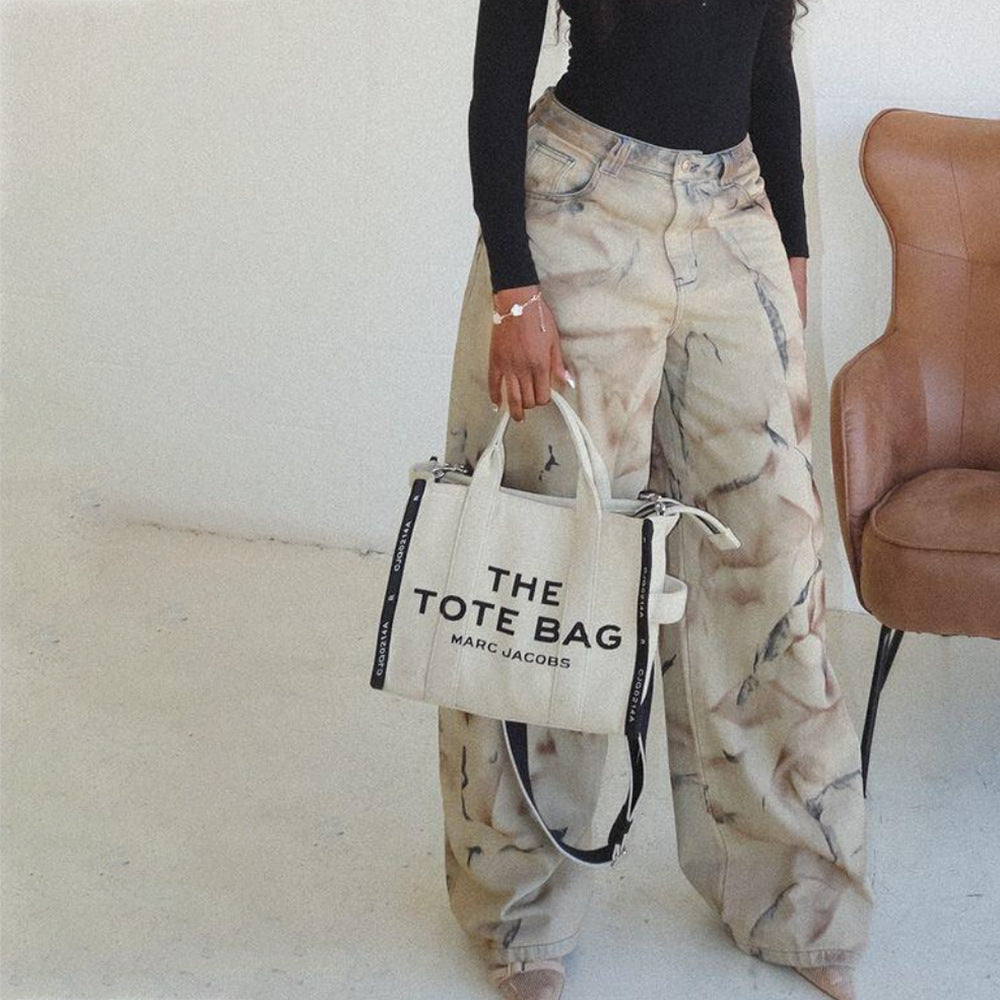 Ethereal Marble Wide-Leg Jeans