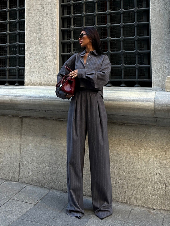 Elevate Pinstripe Two-Piece Set