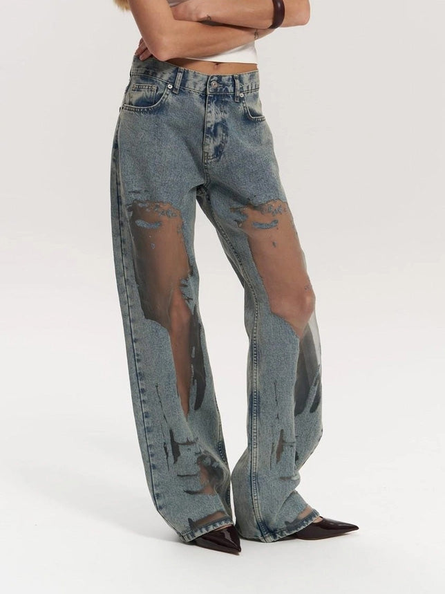Blue Mirage Transparent Jeans