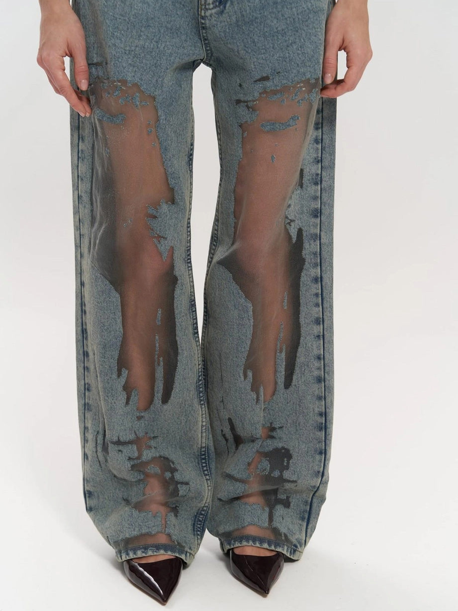 Blue Mirage Transparent Jeans