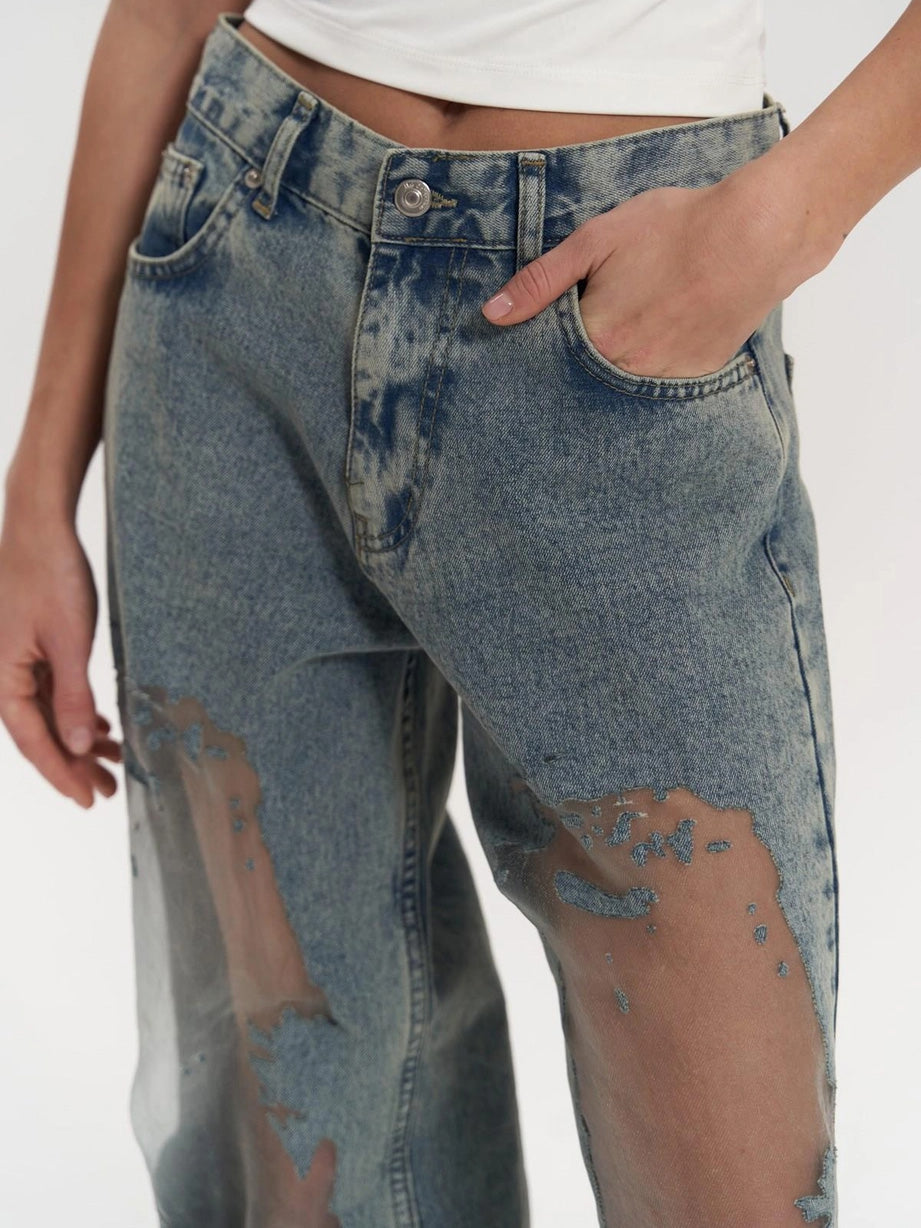 Blue Mirage Transparent Jeans
