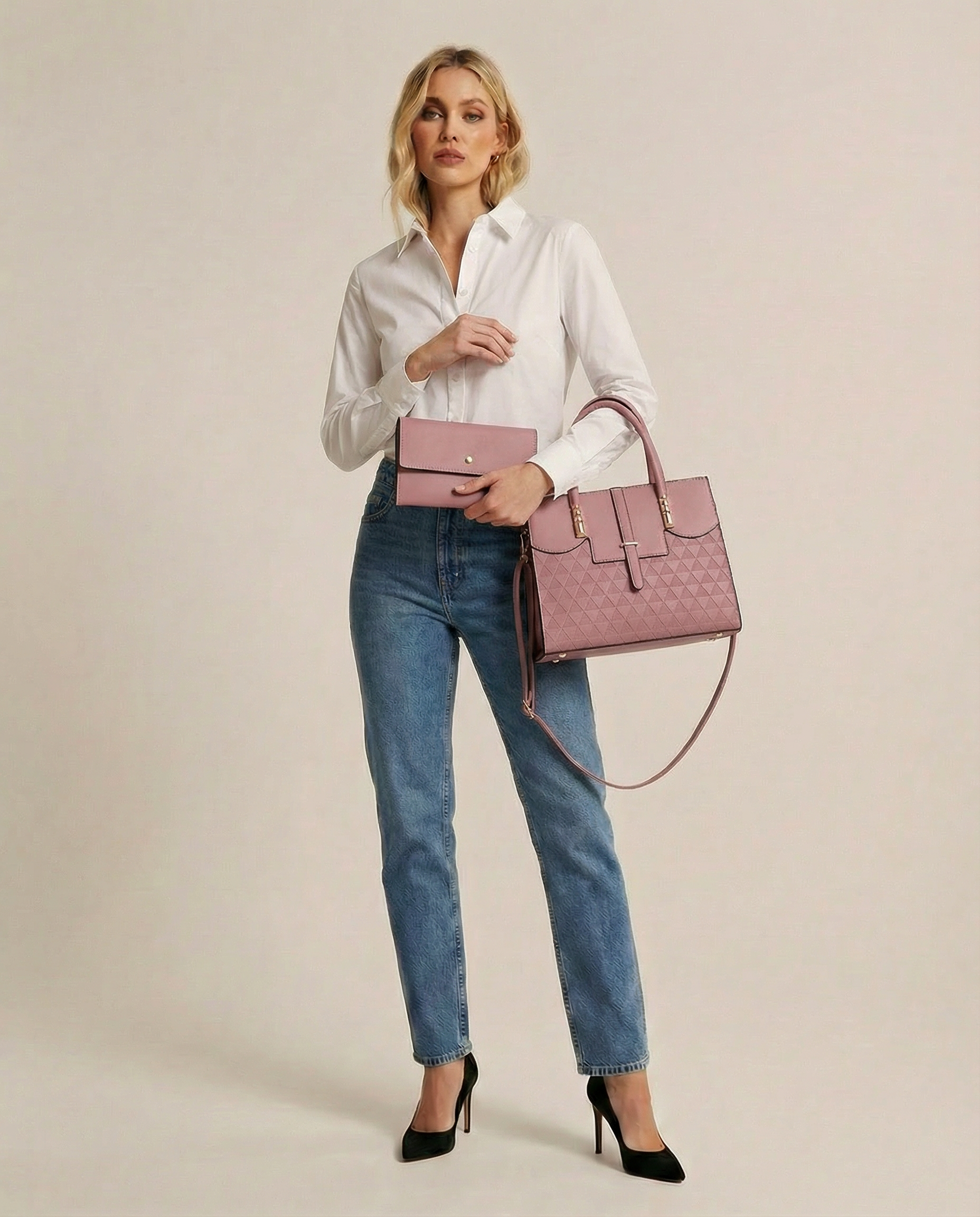 Élan Geometry Handbag Set