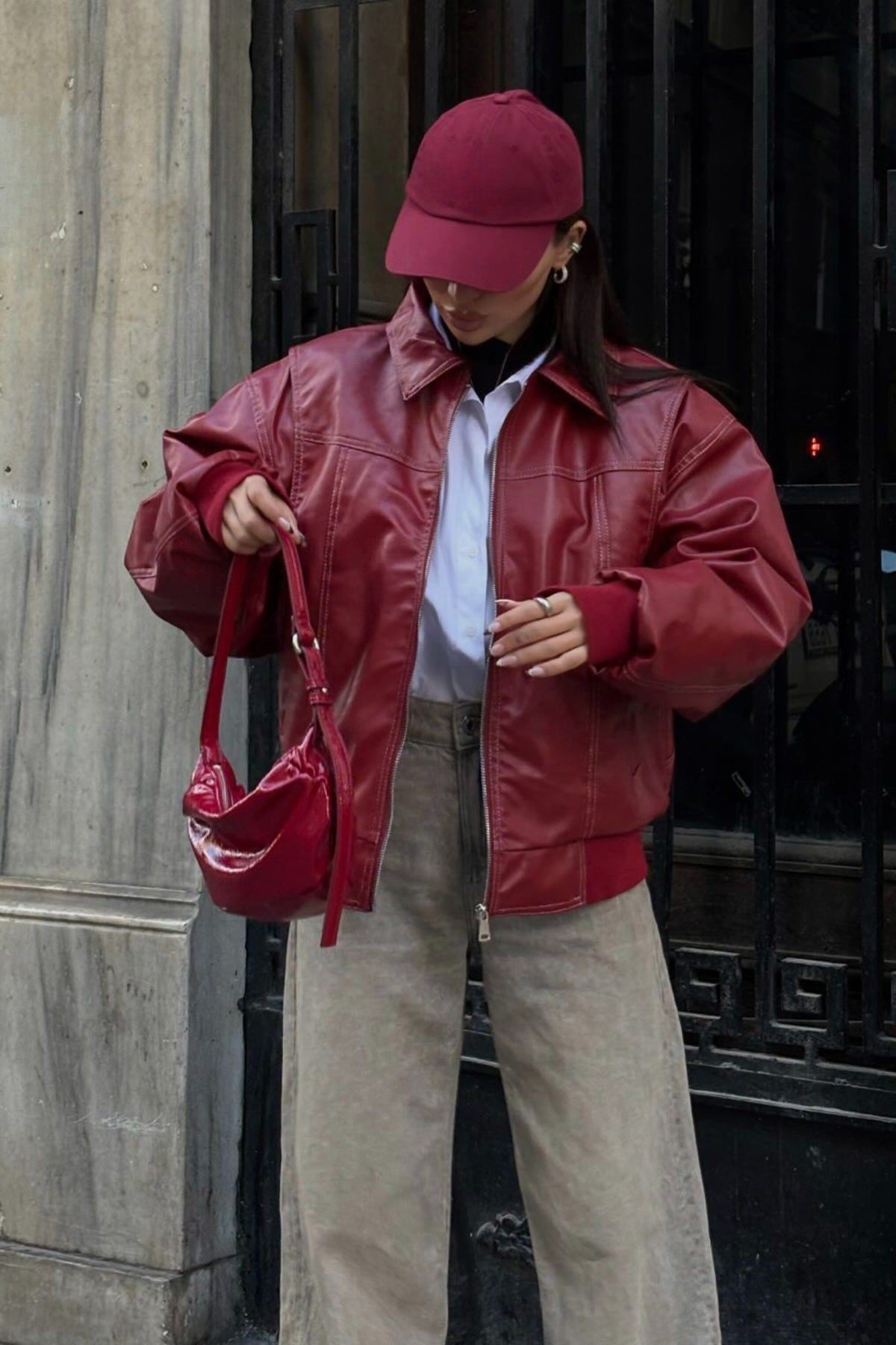 Scarlet Edge Faux Leather Jacket