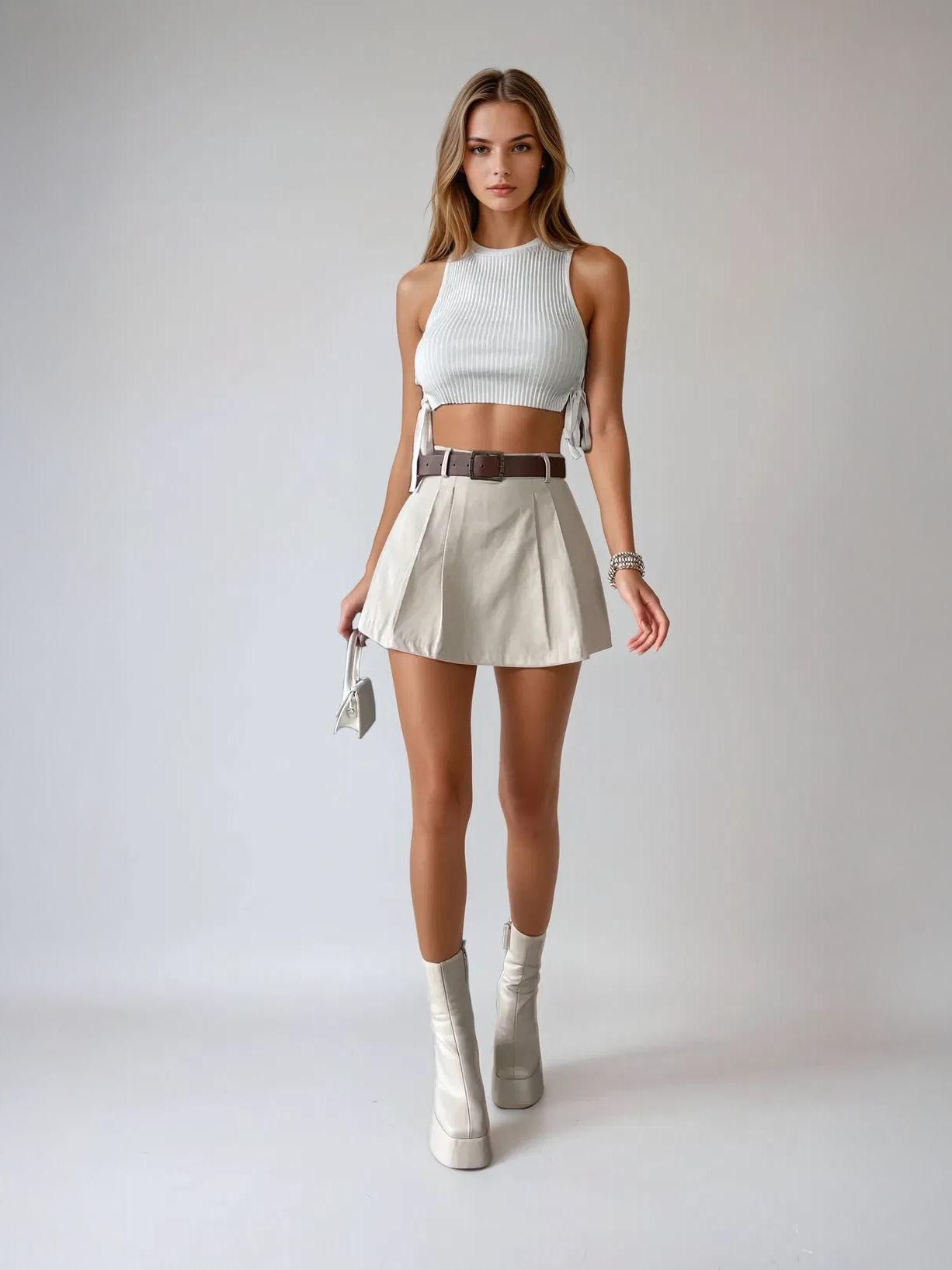 Luxe Pleated Mini Skirt