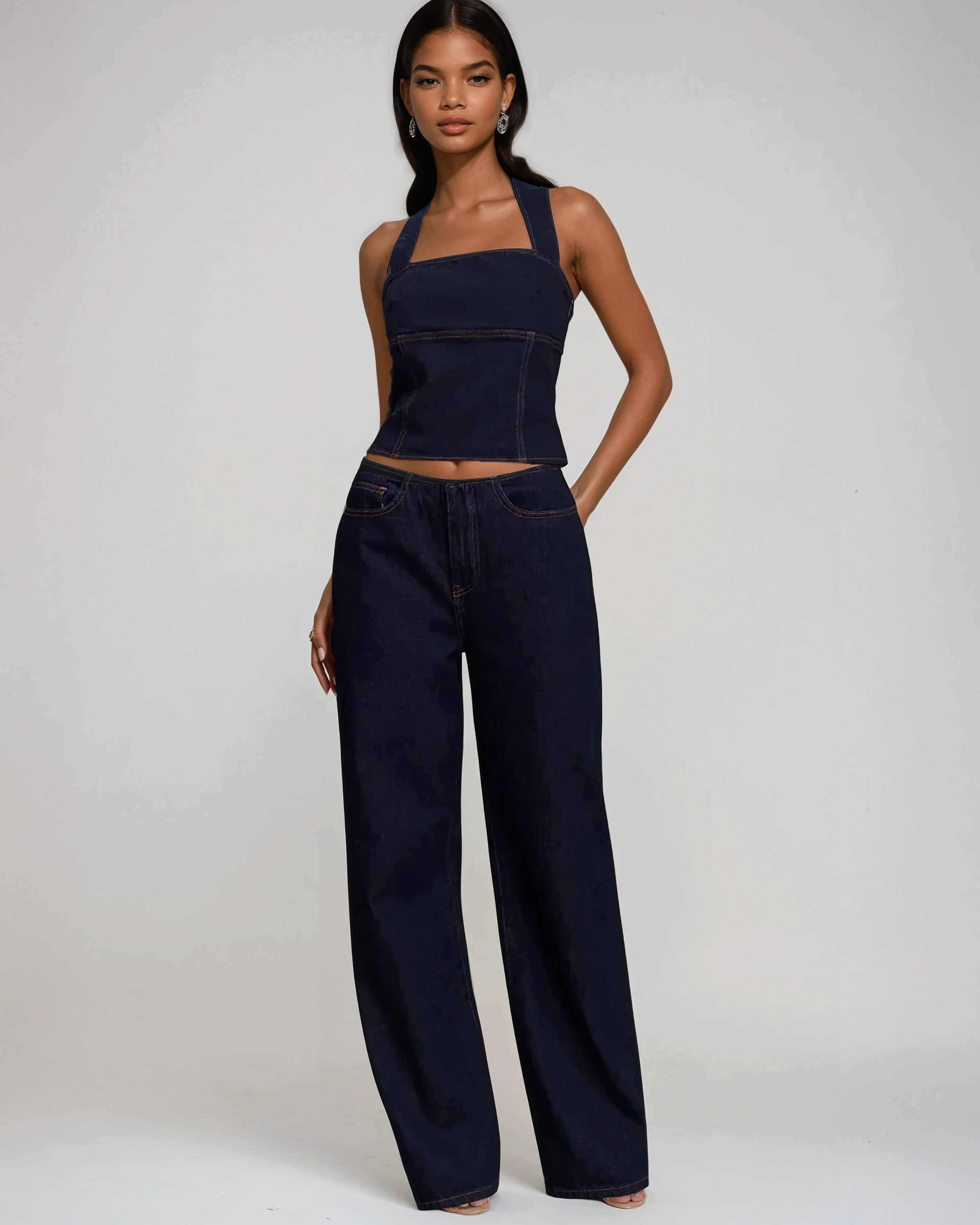 Zara Mid Rise Denim Flare Jeans