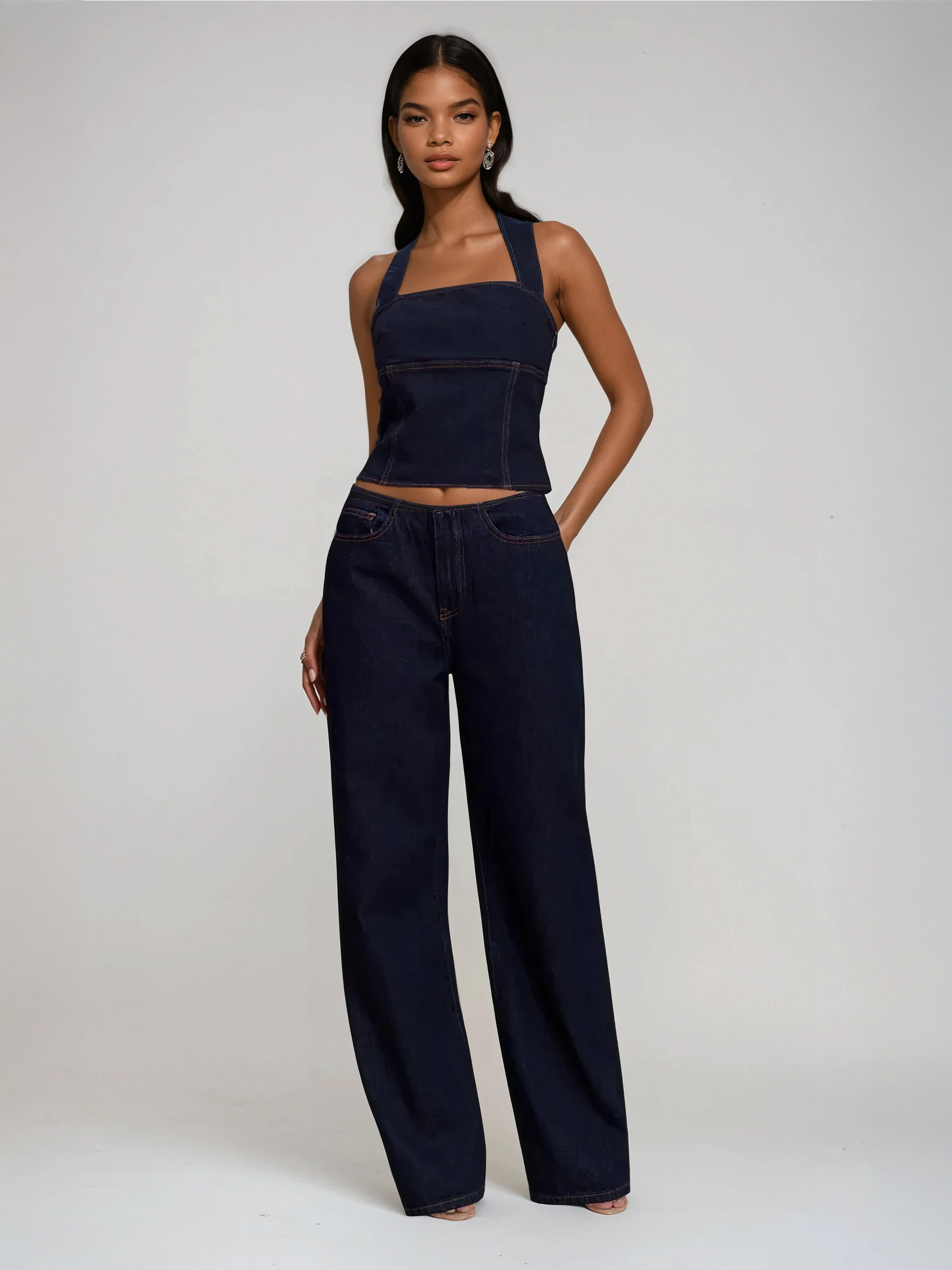 Zara Mid Rise Denim Flare Jeans