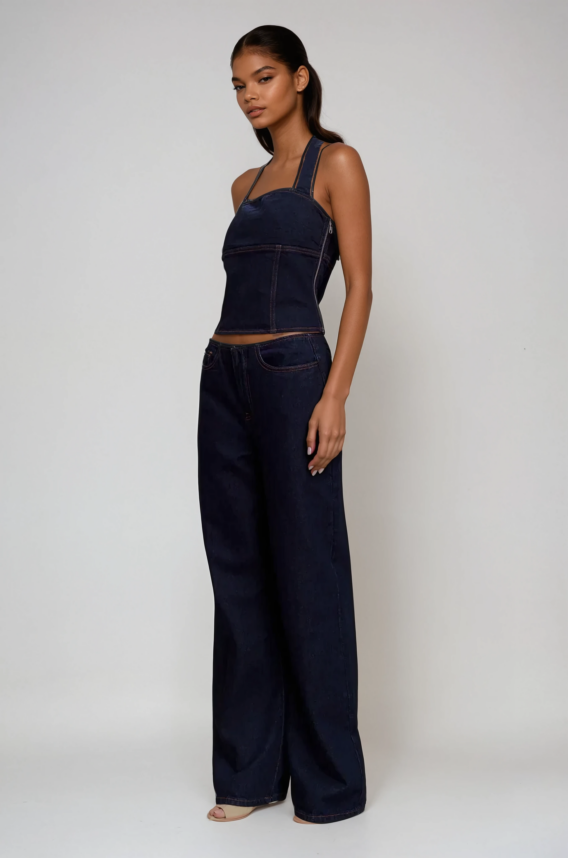 Zara Mid Rise Denim Flare Jeans
